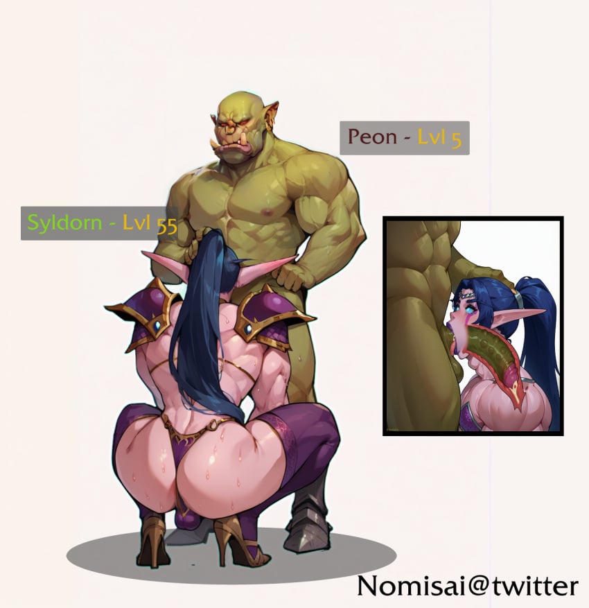 2boys ai_generated androgynous blowjob cum cum_in_throat cum_inside dark_lipstick deepthroat elf elf_male fellatio gay gay_sex girly green_skinned_male handjob level_difference light_skinned_male male_focus male_only muscular_male night_elf nomisai oral orc orc_(warcraft) orc_male self_upload stable_diffusion swallowing swallowing_cum swallowing_penis_while_deepthroat warcraft world_of_warcraft xray_view yaoi