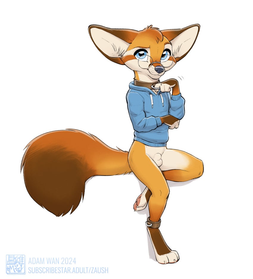 2024 adam_wan doodle fennec fox male male_only no_background zaush