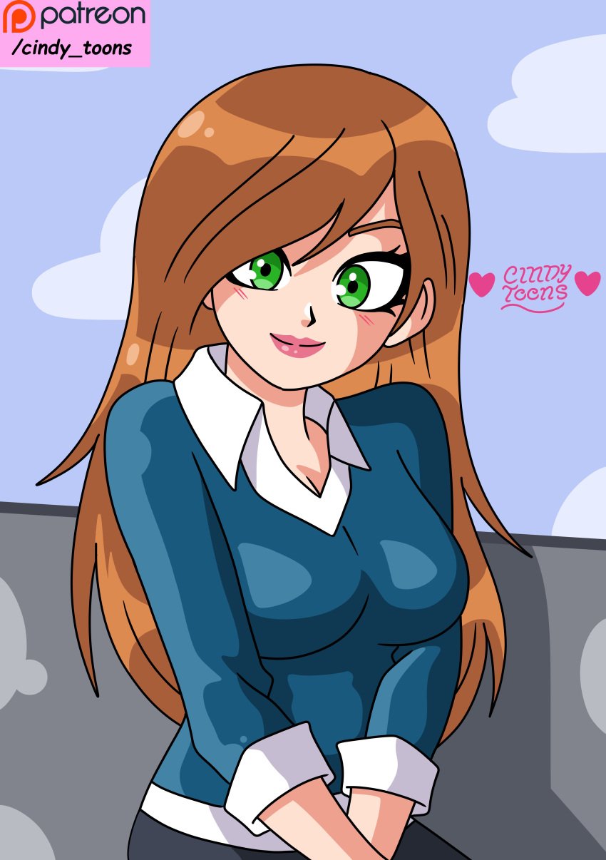 ben_10 ben_10_alien_force big_breasts big_breasts breast breasts breasts cindy_toons clothed cute cute_face green_eyes gwen_tennyson gwen_tennyson_(alien_force) orange_hair red_hair redhead_female redhead_girl