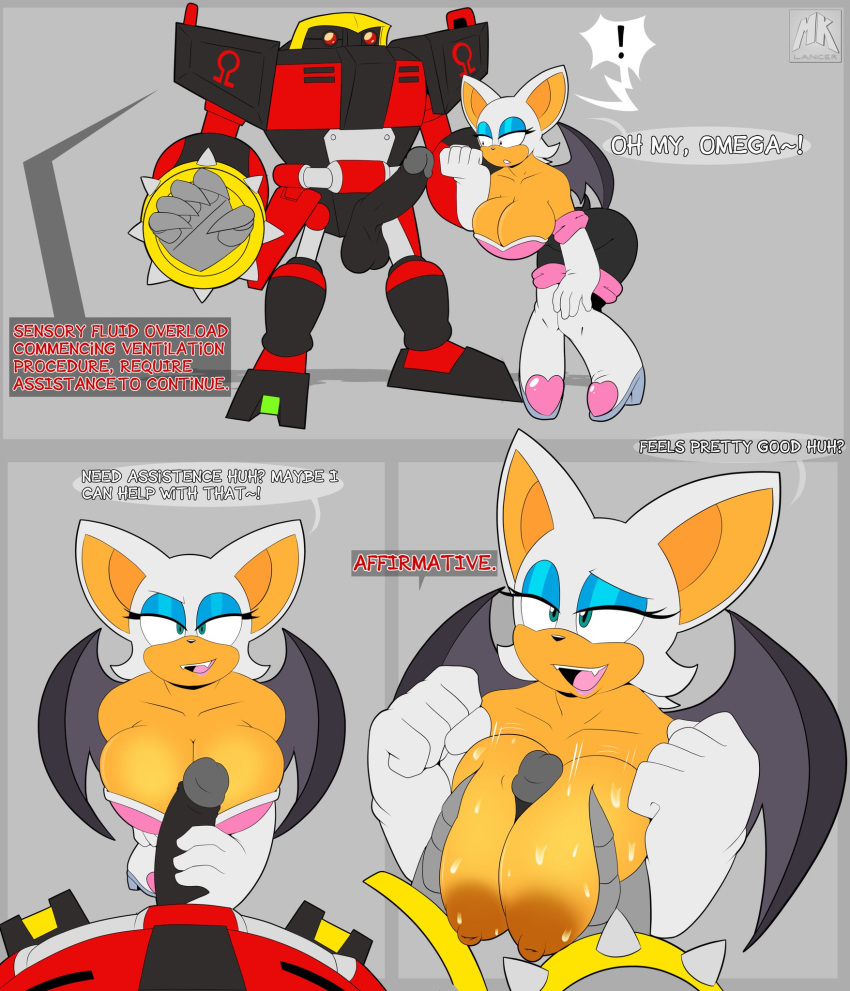 bat big_ass big_balls big_breasts big_penis cleavage_overflow cum_on_breasts e-123_omega grabbing_breasts handjob holding_penis male_pov mklancer00 paizuri pov pov_eye_contact red_eyes robot robot_penis rouge_the_bat seductive sega sonic_(series) sonic_adventure sonic_heroes sonic_the_hedgehog_(series) stroking_penis teal_eyes