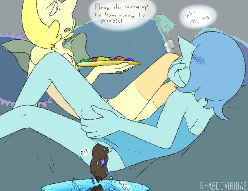 blue_pearl_(steven_universe) cartoon_network female gem_shards implied_death post_vore post_vore_scat scat steven_universe wolftacos yellow_pearl_(steven_universe)