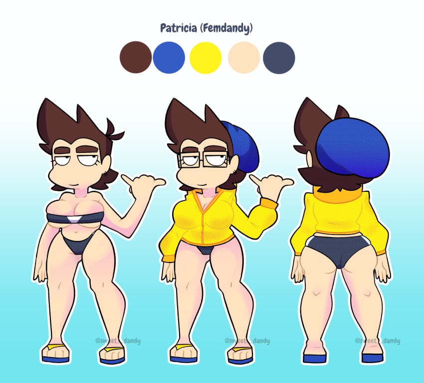 1girls 2019 5_fingers 5_toes artist_self-insert beanie big_ass big_breasts black_eyes blue_beanie blue_slippers brown_hair cute dark_grey_panties dark_grey_tank_top female femdandy glasses jacket monamania panties reference_image reference_sheet rule_63 sideboob slippers sweetdandy tagme tank_top yellow_jacket yellow_jacket_(clothing)