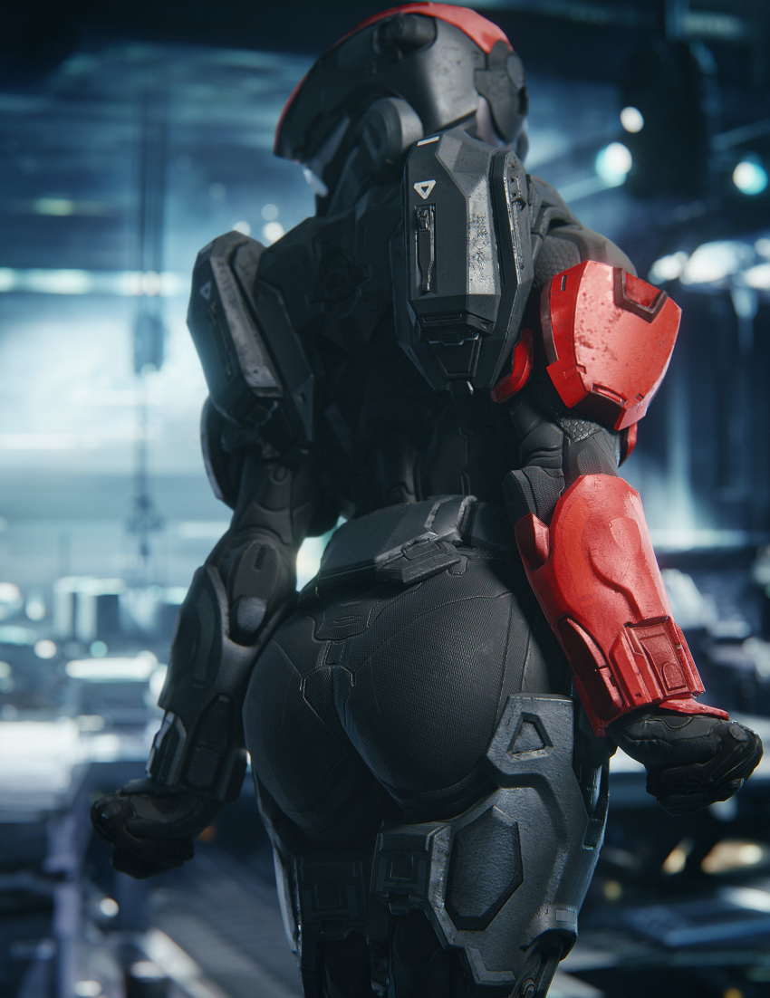 1girls 3d armor athletic_female dat_ass halo_(series) human llamasarepink pose power_armor spartan_(halo) tagme