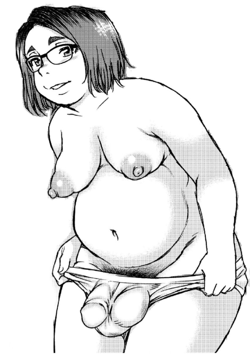 1dickgirl areolae ball_bulge balls balls_in_panties balls_under_clothes big_belly big_bulge big_thighs breasts brown_hair cameltail chubby clothed clothing cowboy_shot curvaceous curvy dickgirl erect_nipples fat flaccid futa_sans_pussy futanari glasses hairy happy happy_facial hard_nipples holding_panties horny huge_ass human large_balls light_skin loincloth loincloth_bulge medium_breasts medium_hair monochrome mostly_nude naughty_face newhalf nipples pale_skin panties panties_only panty_bulge penis penis_bulge penis_in_panties penis_under_clothes pubic_hair shemale shinozaki_rei short_hair solo standing thick thick_penis thick_thighs thighs topless white_panties wide_hips