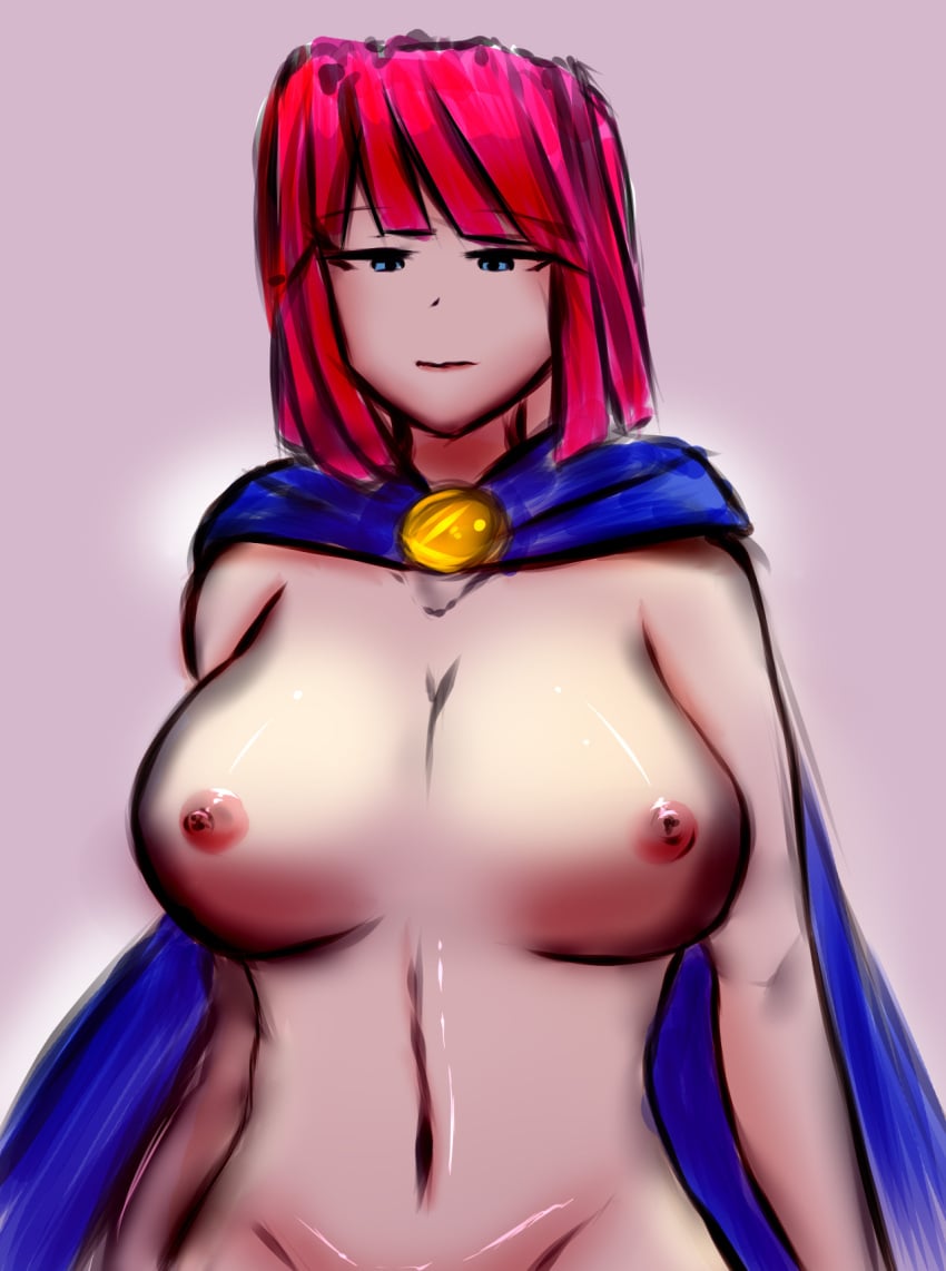 archer_(clash_of_clans) archer_(clash_royale) big_breasts breasts clash_(series) clash_of_clans clash_royale cloak cloak_only completely_nude completely_nude_female female female_only looking_down looking_down_at_self nude nude_female solo solo_male yazu_(artist) yazuel_aliel