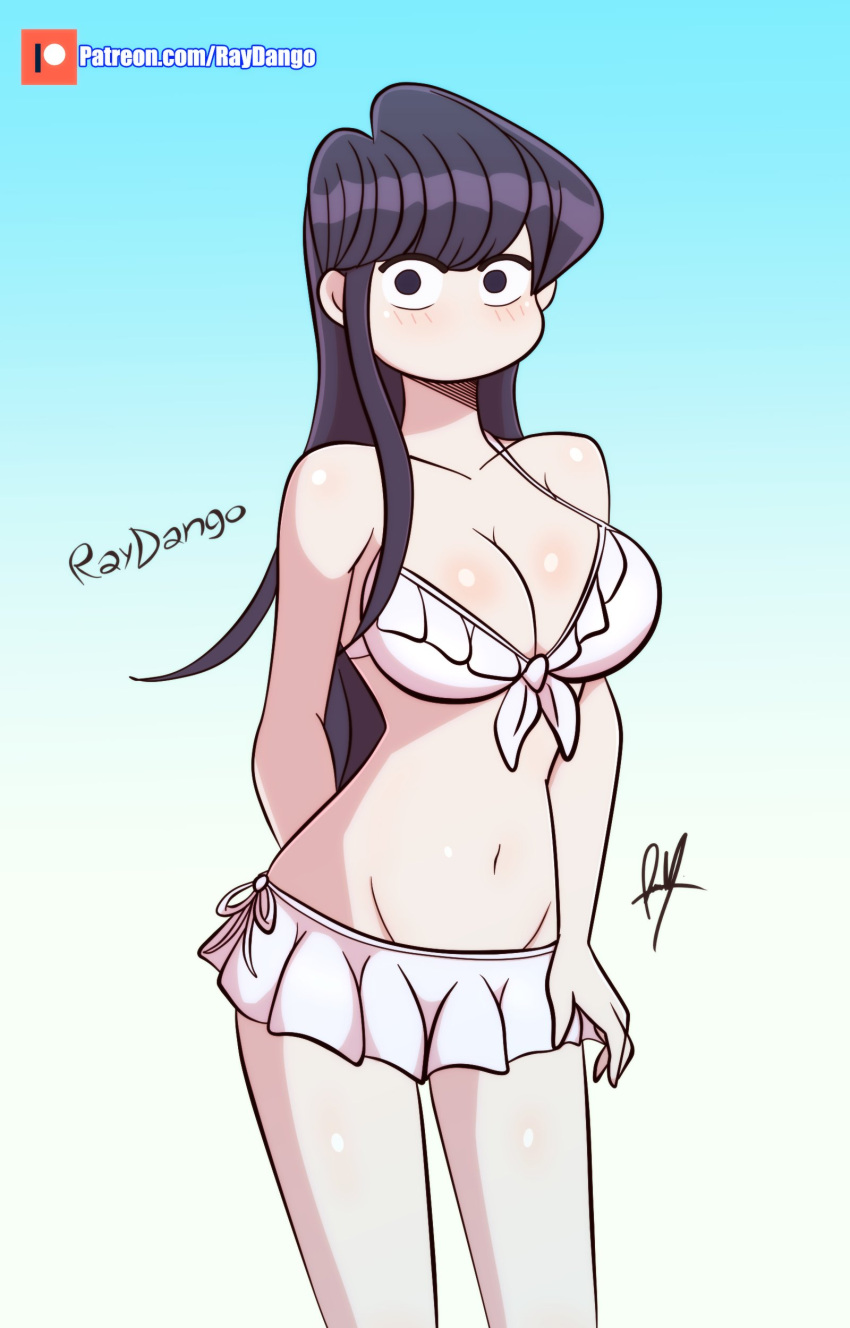 alternate_costume breasts female komi-san_wa_komyushou_desu komi_shouko no_mouth raydango solo swimsuit tagme