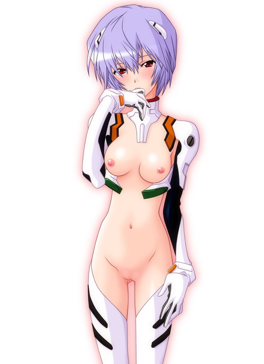 blush clothing count_zero neon_genesis_evangelion rei_ayanami small_breasts stockings tagme