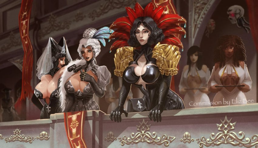 6+girls adepta_sororitas big_breasts dark_hair elizbee5 female imperium_of_man ordo_famulous servo-skull sister_of_battle warhammer_(franchise) warhammer_40k