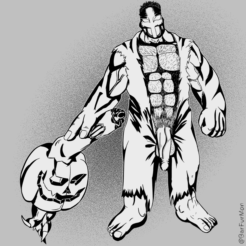 bara barfurmon fetish freaky halloween horror muscular muscular_male penis penis_out solo_male splatterhouse