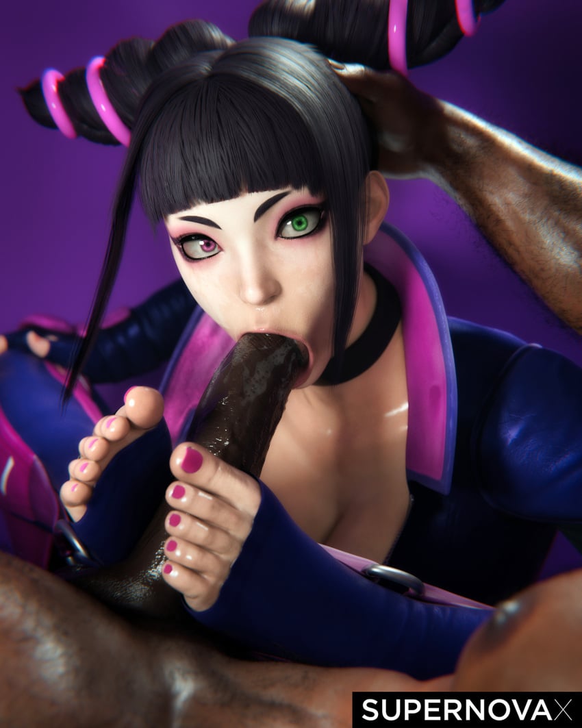 1girls 3d 3d_(artwork) 3d_artwork :>= absurdly_large_cock blowjob capcom dark-skinned_male dark_skin dark_skinned_male feet female female_focus foot_fetish footjob interracial juri_han korean korean_female large_penis painted_nails penis penis_in_mouth street_fighter supernovax tagme toenail_polish toenails