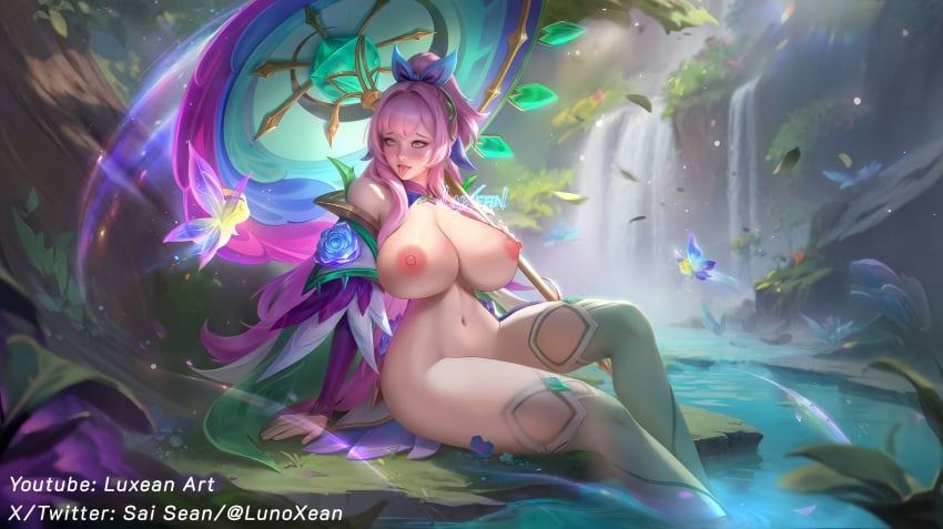 ahe_gao ahe_gao big_breasts huge_breasts kagura_(mobile_legends) pink_hair