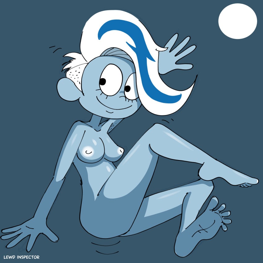 1girls blue_body breasts female female_only ghost ghost_girl hanna-barbera lewd_inspector monster monster_girl naked_female nipples phantasma_phantom scooby-doo scooby-doo_and_the_ghoul_school signature solo solo_female solo_focus tagme text waving_at_viewer