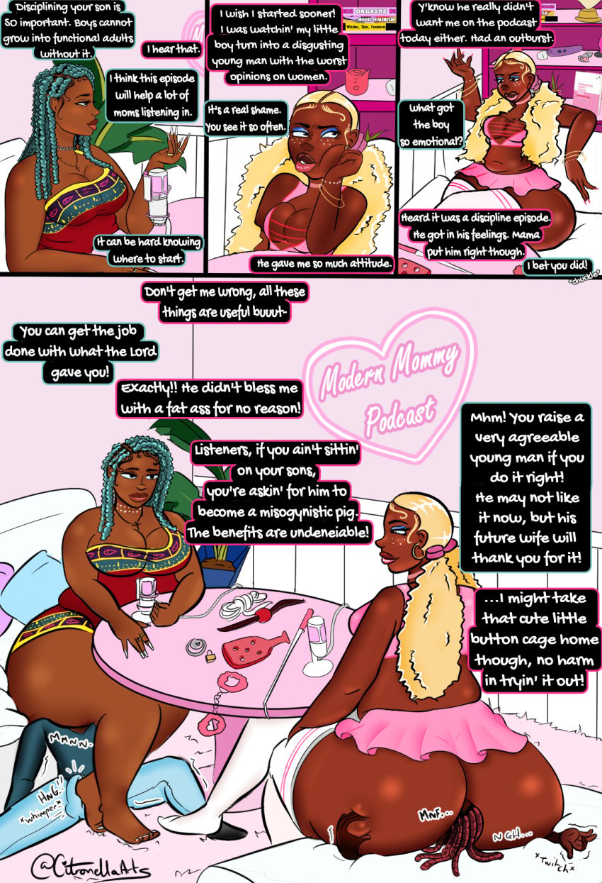 age_difference bbw bbw_mom black_women chastity_device citronarts cleavage comic comic_page crop_top dark-skinned_male discipline dominant_female domination facesitting femdom feminist foot_on_penis incest kink matriarchy milf miniskirt mommy mommy_kink mother_and_son muffled_moaning podcast size_difference smothering smothering_ass submissive_male thick_ass thick_thighs thighhighs training trapped trapped_in_butt