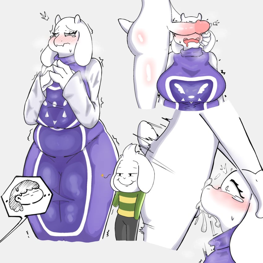 1boy 1girls age_difference anthro anthro_on_anthro asriel_dreemurr big_ass big_breasts big_butt big_penis blowjob blush crying cub cum cum_in_mouth cum_in_throat deep_throat deepthroat face_fucking facefuck fellatio female frisk furry goat incest male milf mother mother_and_son older_female oral oral_sex pung_kung sex smirk son throat_fuck thrusting thrusting_into_mouth toriel undertale video_games white_background wife young younger_male