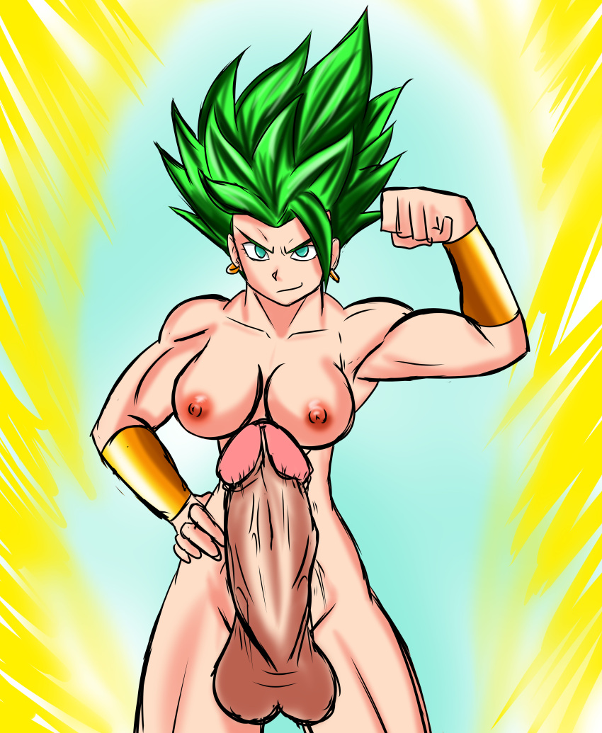 1futa balls big_breasts big_penis breasts dragon_ball erection futa_only futanari green_hair huge_balls huge_cock human kale kale_(berserker) legendary_super_saiyan light-skinned_futanari light_skin muscular muscular_futanari nude penis sodaska solo standing super_saiyan super_saiyan_2 testicles