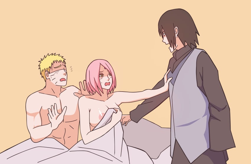 1girls 2boys after_sex against_wall angry areola areolae bed bed_sheet bedroom black_hair blank_eyes blonde_hair blush bob_cut boruto:_naruto_next_generations breasts caught caught_in_the_act cheating cheating_wife clothed clothing couple covering covering_self cuckold embarrassed forehead_jewel forehead_mark fully_clothed green_eyes hiding husband_and_wife indrockz indy_riquez large_areolae light-skinned_female light-skinned_male light_skin mature mature_female medium_hair milf missing_arm multiple_boys naked naruto naruto_(series) nervous netorare ntr nude nude_female nude_male on_bed open_mouth pale-skinned_female pale-skinned_male pale_skin pink_hair pink_nipples sakura_haruno sasuke_uchiha short_hair shoulder_length_hair shounen_jump sitting spiky_hair talking topless topless_female topless_male under_covers uzumaki_naruto voluptuous walk-in whisker_markings whiskers yellow_hair