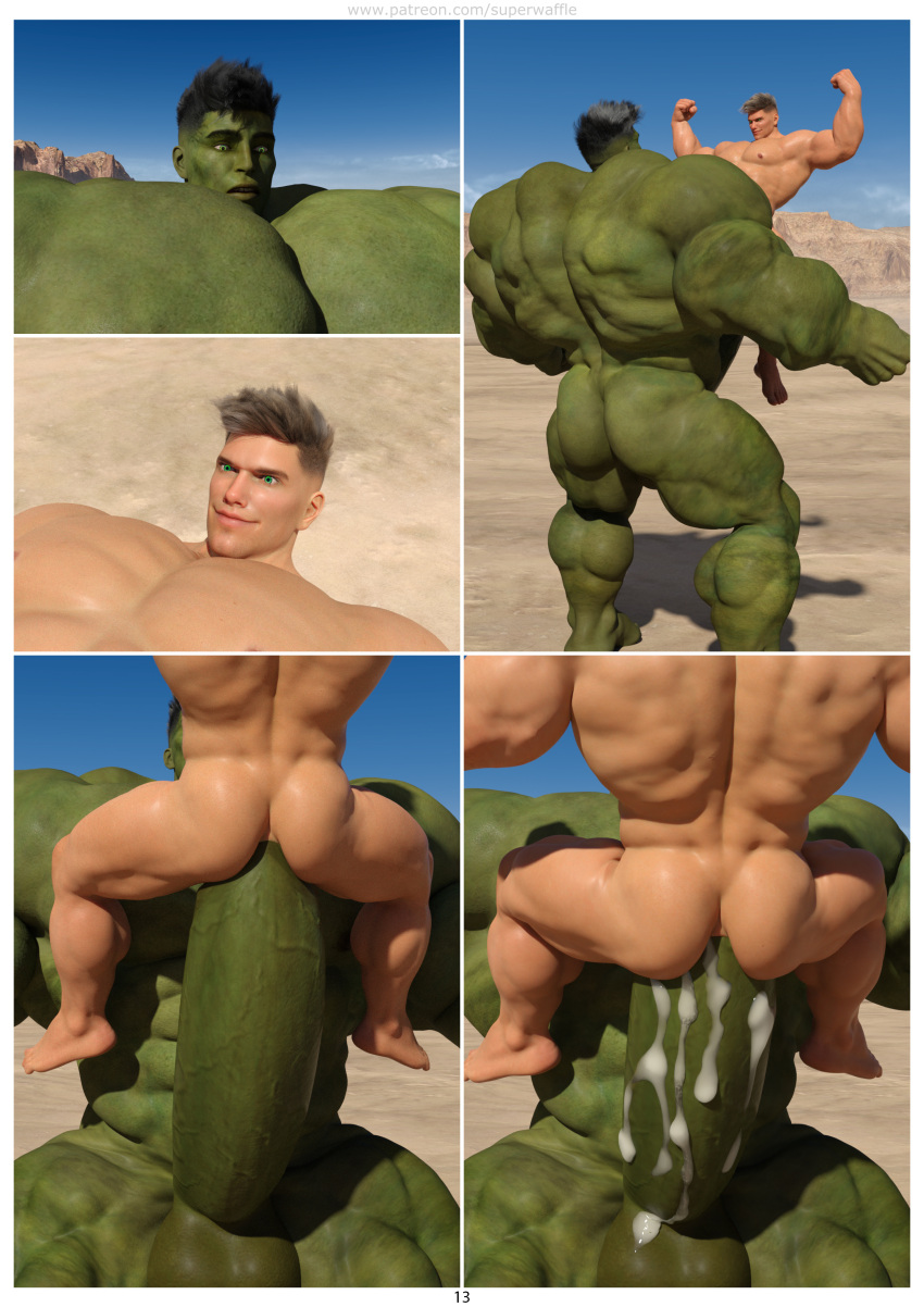 3d_(artwork) abs anal anal_sex biceps bodybuilder cum cum_on_body cum_on_lower_body cum_on_muscles cum_on_penis cum_on_self cum_on_upper_body cumming cumshot gay gay_sex growthcomics hulk hyper hyper_balls hyper_genitalia hyper_muscles hyper_penis hyper_testicles male male_focus male_only marvel muscle muscles muscular muscular_arms muscular_ass muscular_back muscular_legs muscular_male muscular_thighs nipples pecs superwaffle veins veiny_penis