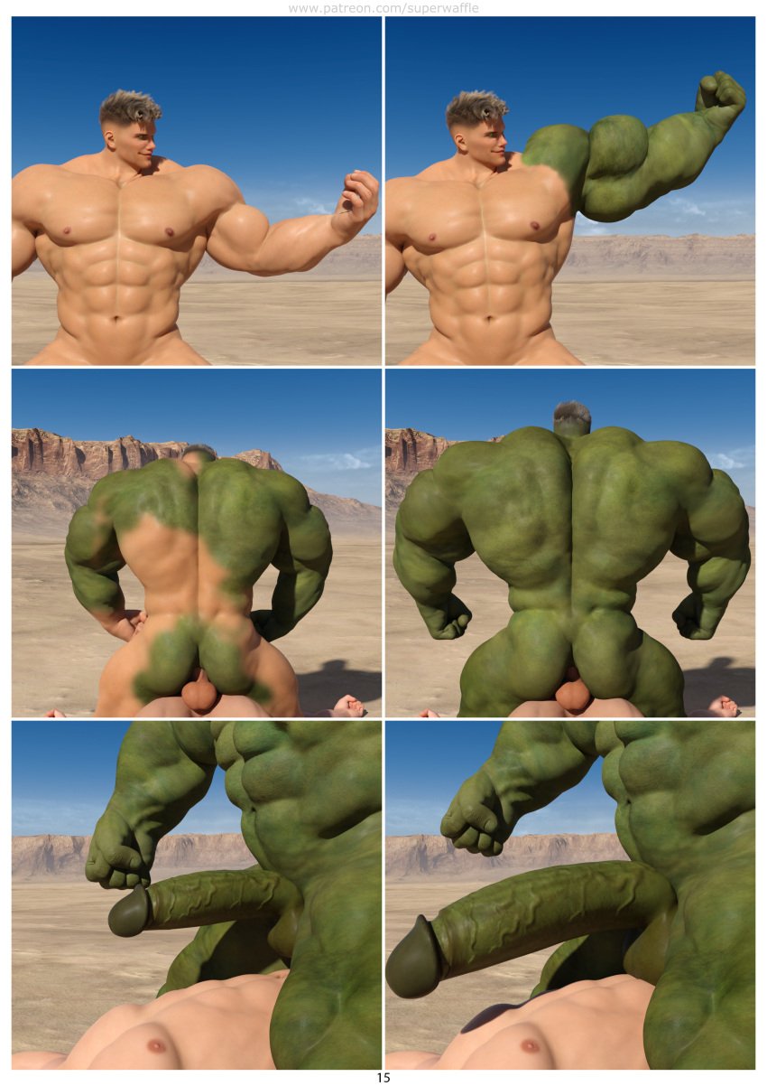 3d_(artwork) abs anal anal_sex biceps bodybuilder cum cum_on_body cum_on_lower_body cum_on_muscles cum_on_penis cum_on_self cum_on_upper_body cumming cumshot gay gay_sex growthcomics hulk hyper hyper_balls hyper_genitalia hyper_muscles hyper_penis hyper_testicles male male_focus male_only marvel muscle muscles muscular muscular_arms muscular_ass muscular_back muscular_legs muscular_male muscular_thighs nipples pecs superwaffle veins veiny_penis