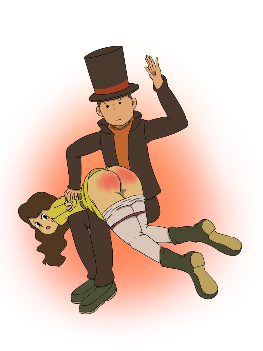 artist_request emmy_altava female hershel_layton male professor_layton red_ass spanked spanking