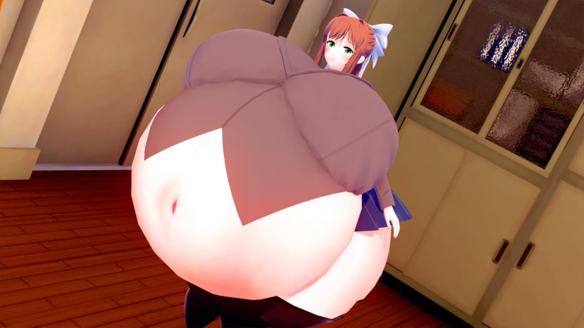 1girls 3d bbw belly belly_button belly_expansion belly_inflation big_belly big_breasts bloated bloated_belly breasts breasts_bigger_than_head clothed clothes clothing doki_doki_literature_club gigantic_belly ginger ginger_hair green_eyes huge_belly huge_breasts human hyper hyper_belly hyper_pregnancy ill_fitting_clothing jinvin koikatsu large_breasts large_thighs looking_at_viewer monika_(doki_doki_literature_club) overweight ponytail pregnant revealing_clothes round_belly school_uniform schoolgirl skirt solo solo_female solo_focus swollen_belly thick_thighs thigh_highs thighhighs thighs wide_hips