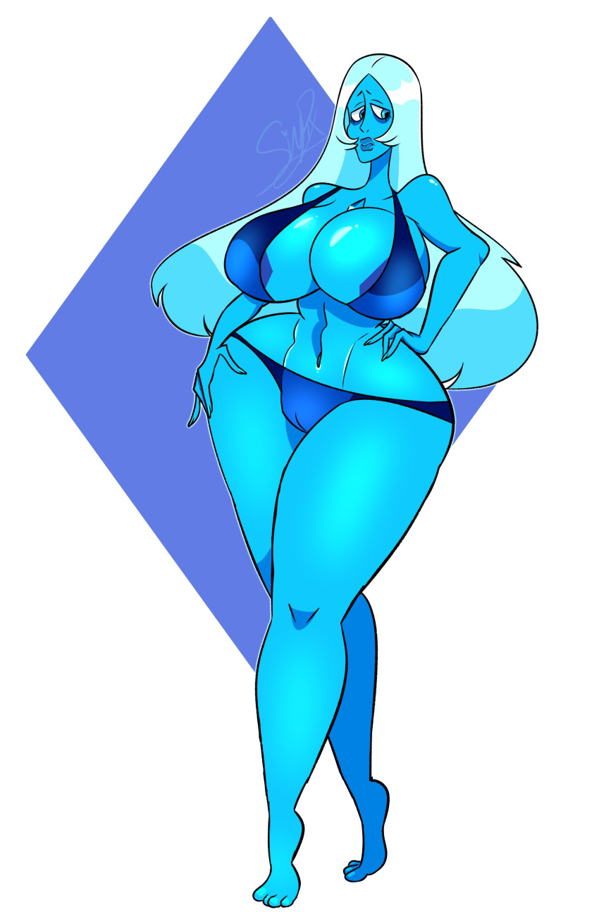 1girls big_breasts bikini blue_body blue_diamond_(steven_universe) blue_eyes blue_hair breasts cameltoe clothing diamond_authority female female_only gem_(species) huge_breasts humanoid long_hair pixelzsinful skimpy steven_universe steven_universe:_the_movie steven_universe_future thick_thighs wide_hips