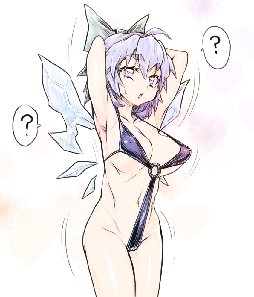 1girls big_breasts cirno female sentarou sling_bikini swimsuit tagme touhou