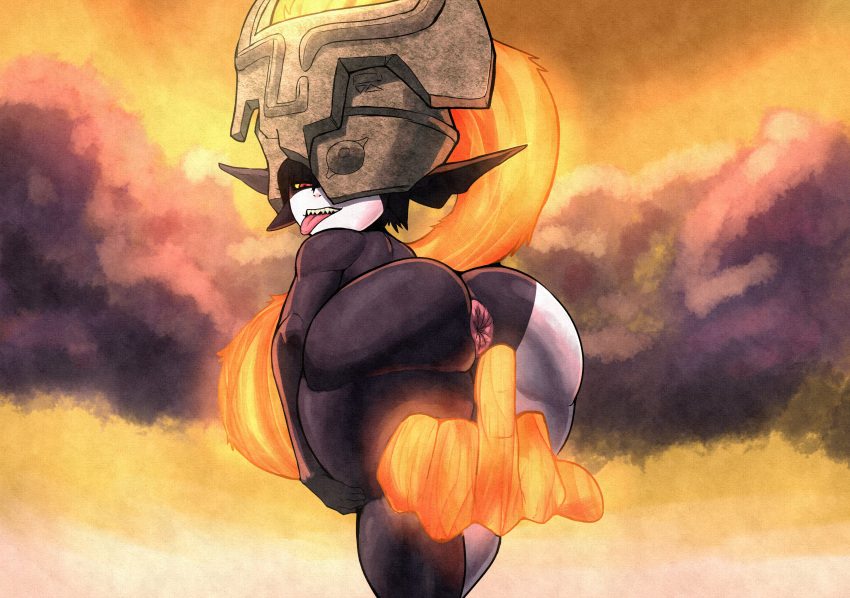 1girls anus bent_over big_anus big_butt butt female_only hips kokobiel looking_at_viewer looking_back middle_finger midna presenting_anus presenting_hindquarters solo_female swollen_anus the_legend_of_zelda thick_thighs thighs tongue_out twilight_princess wide_hips