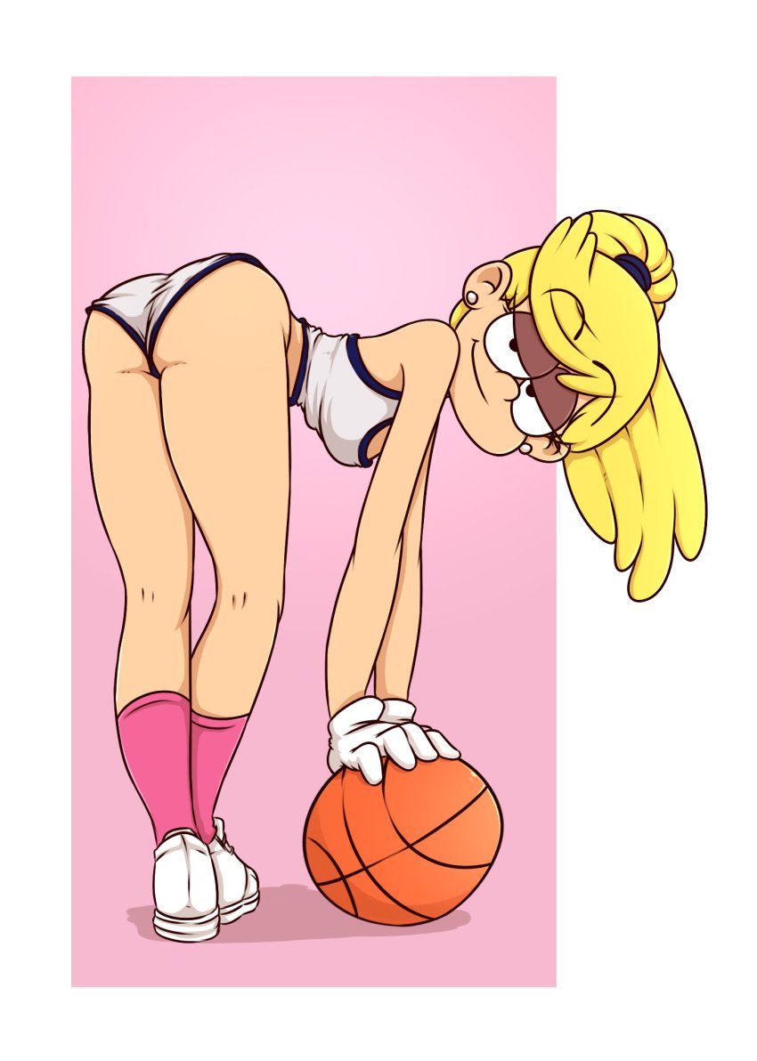 1girls 2021 2021s ass basketball basketball_shorts basketball_uniform bedroom_eyes bent_over blonde blonde_female blonde_hair blonde_hair_female butt cosplay crossover_cosplay drawsoyeah eyelashes eyeshadow female female_focus female_only gloves gym_uniform hair lola_bunny_(cosplay) lola_loud looking_at_viewer nickelodeon ponytail seductive_look seductive_smile shorts showing_ass showing_butt smile solo solo_female solo_focus space_jam the_loud_house