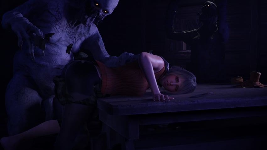 3d ashley_graham ashley_graham_(ella_freya) blender buffsprout capcom interspecies monster multiple_monsters pantyhose penis rape regenerator resident_evil resident_evil_4 resident_evil_4_remake torn_clothes