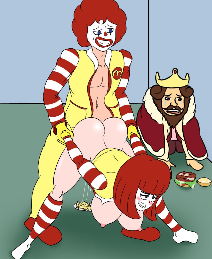 burger burger_king clown clown_girl crown crying cum cum_in_pussy eldelascajas genderswap_(mtf) jack-o_pose jackochallenge mcdonald's red_hair ronald_mcdonald rule_63 the_king_(burger_king)