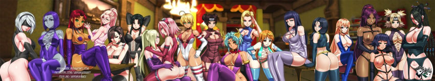 20girls 6+girls ahoge android_18 arm_tattoo arms_behind_head artist_logo ass bare_shoulders bent_over big_breasts black_blindfold black_choker black_gloves black_hair black_legwear black_leotard black_panties bleach blindfold blonde_hair blue_choker blue_clothing blue_eyes blue_gloves blue_hair blue_legwear bondage_gear bondage_harness boobs braid breasts brown_eyes brown_gloves brown_hair carrera chigusa_nana choker cleavage clothed_female clothing clothing_cutout collar colored_skin commission covered_navel crossover cyan_clothing dark-skinned_female dark_skin dc dc_comics demon_girl deviantart_username dominatrix double_bun dragon_ball dragon_ball_z dress earrings elbow_gloves exposed exposed_ass exposed_breasts exposed_nipples facebook_username female female_focus female_only final_fantasy final_fantasy_vii final_fantasy_x forehead_jewel garter_belt garter_straps glasses gloves green_eyes grey_gloves grey_legwear grey_skin hair_over_one_eye happy_female harem harness headband highleg highleg_leotard highres hime_cut horns horny_female huge_ass hyuuga_hinata ino_yamanaka jadenkaiba jewelry large_breasts leotard lezdom lezsub long_hair looking_at_another looking_at_viewer looking_back lulu_(final_fantasy) matching_hair/eyes medium_hair mito_ikumi mole mole_under_mouth monster_girl multiple_females multiple_girls nakiri_erina nami nana_to_kaoru naruto naruto_(series) navel navel_cutout necklace nier:_automata nier_(series) ninja nipples o-ring one_piece orange_hair orange_skin panties parted_lips pasties pink_hair pixiv_username pointy_ears ponytail purple_choker purple_clothing purple_gloves purple_hair purple_legwear purple_leotard purple_lips purple_skin rachel_roth raven_(dc) red_clothing red_eyes red_gloves red_hair red_legwear red_leotard sakura_haruno shihouin_yoruichi shokugeki_no_souma short_hair sitting sitting_on_lap sitting_on_person sitting_on_table smile soifon square_enix standing starfire stockings succubus succubus_costume succubus_horns succubus_outfit table tachibana_mitsuko tattoo teen_titans temari tenten thigh_high_boots thighhighs thin_female thong thong_leotard tifa_lockhart underwear unhappy_female videl viper_(series) viper_gts viper_gts_(ova) watermark web_address white_clothing white_gloves white_hair white_legwear yellow_eyes yorha_2b