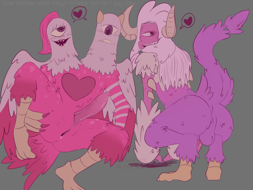 2boys 4ttm0zfvck aged_up anthro artist_upload attmoz balls bedroom_eyes bird_feet blush blush_lines celestial_(my_singing_monsters) cloaca colored conjoined cuntboy cuntboy_sans_balls cyclops erection facial_hair feathers feminine_male gradient_body herm hermaphrodite horns intersex long_hair long_tail male male_only maleherm monster monster_cock msm multi_genitalia multi_head my_singing_monsters naughty_face one_eye one_eye_half-closed penis pink_body pink_hair pleasure_face ponytail precum presenting_hindquarters purple_body pussy pussy_juice schmoochle self_upload spikes tail white_hair wings