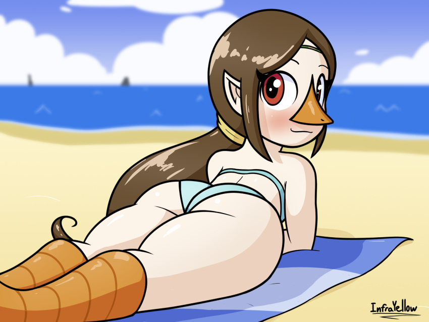 ass beach bikini infrayellow looking_back medli rito solo solo_female the_legend_of_zelda wind_waker