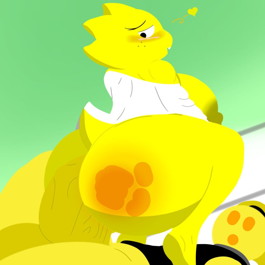 1boy 1girls 2d :0 alphys anal anal_sex anthro artist_request crossover emoji_(race) emoji_boi female femboy femdom huge_ass huge_cock humanoid male no_outlines scalie sex simple_background simple_shading surprised tagme undertale undertale_(series)