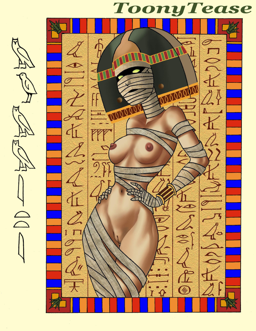 1girls bandage egyptian erect_nipples female female_focus female_mummy female_only heiroglyphs hotel_transylvania medium_breasts monster_girl mummy toonytease