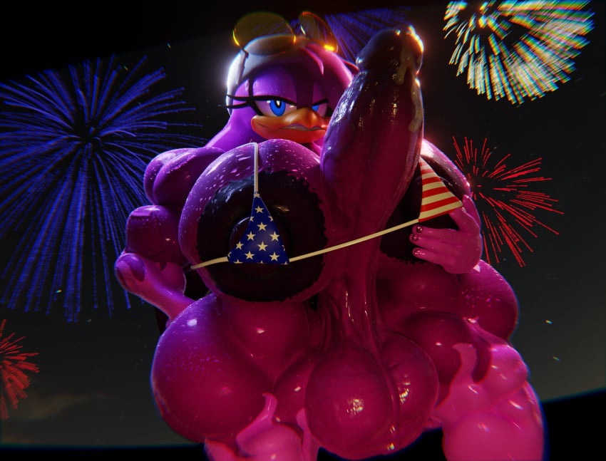 4th_of_july american_flag_bikini autopaizuri diag34k futanari hyper_breasts hyper_penis muscular_futa sonic_(series) thick_thighs wave_the_swallow