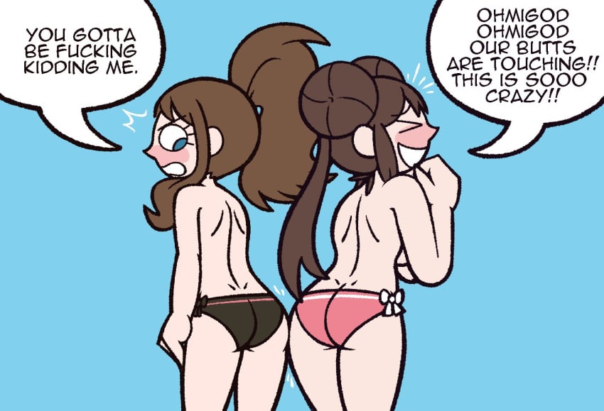 2026 2girls annoyed ass ass_comparison ass_envy ass_size_difference ass_to_ass black_panties blue_background blue_eyes blush bow_panties breasts brown_hair butt_size_difference closed_eyes duo english_text female female_only hilda_(pokemon) human human_only krusha64612042 light-skinned_female light_skin long_hair multiple_girls panties pink_panties pokemon pokemon_bw pokemon_bw2 ponytail rosa_(pokemon) simple_background smile speech_bubble text topless topless_female twintails very_long_hair