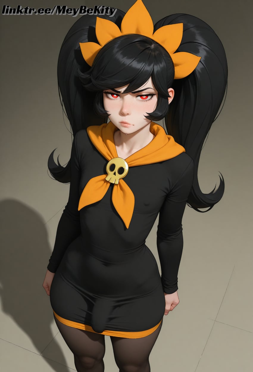 1boy ai_generated ashley_(warioware) bulge dress femboy otoko_no_ko solo trap yaoi