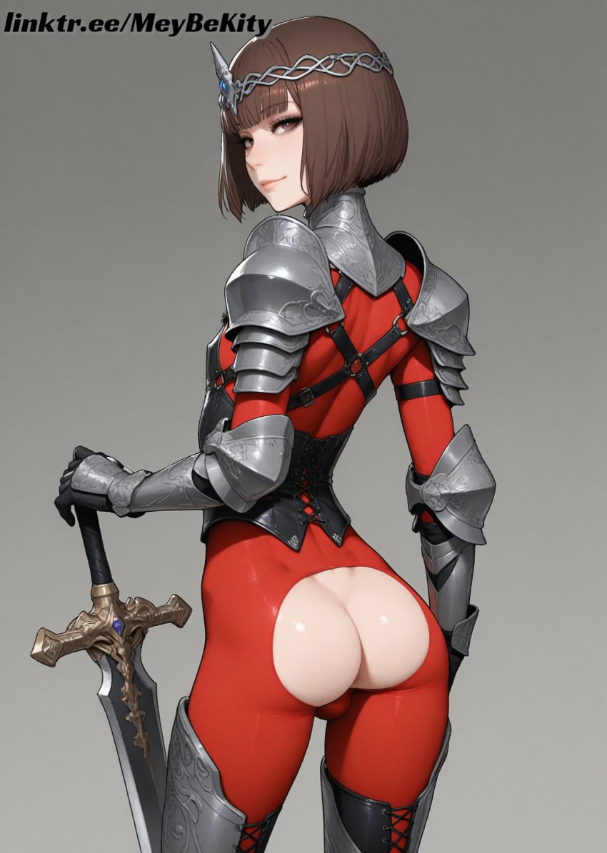 1boy ai_generated ass bulge femboy otoko_no_ko solo trap weapon yaoi