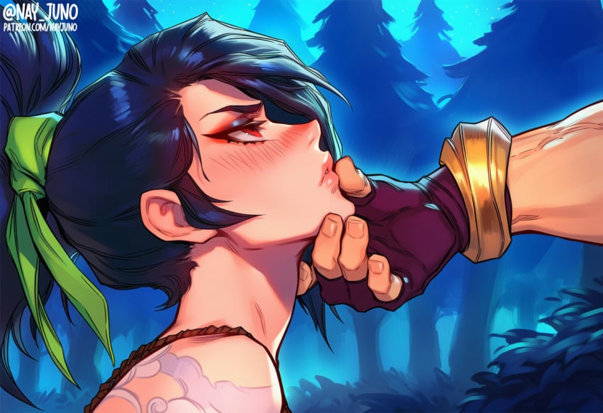 1girl 1girl1boy 1girls ai_assisted ai_generated akali akali_jhomen_tethi league_of_legends league_of_legends:_wild_rift nay_juno riot_games sett sexy sexy_pose straight