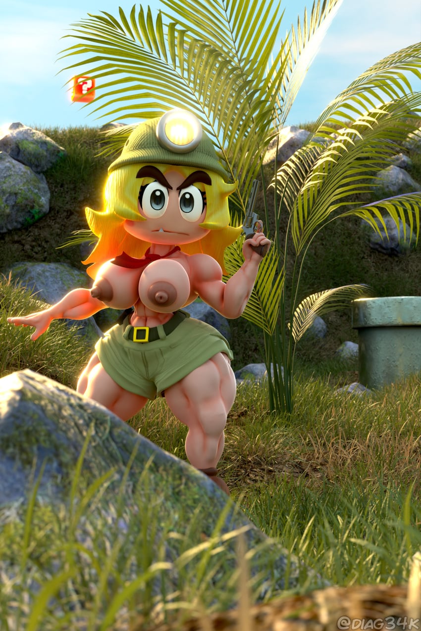 3d abs diag34k goombella huge_breasts muscular_female paper_mario super_mario_bros. thick_thighs