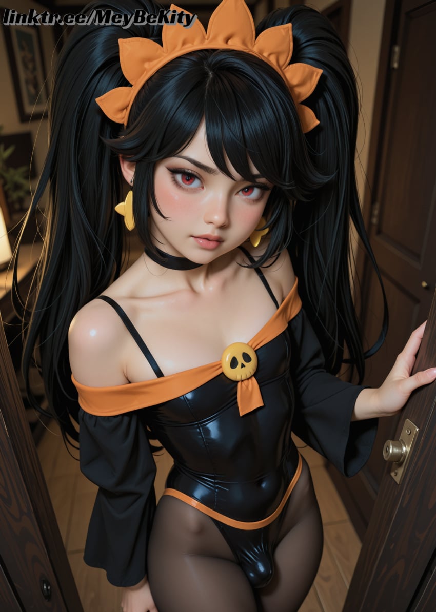 1boy ai_generated ashley_(warioware) bulge dress femboy otoko_no_ko solo trap yaoi