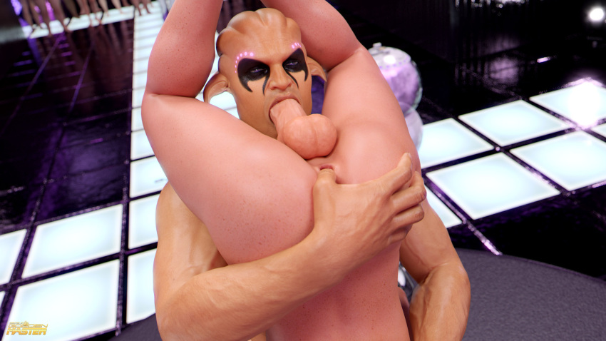 3d 69 69_position alien fellatio futa_on_male futanari goldenmaster indoors katy_(goldenmaster) large_breasts male_on_futa oral orange_hair red_hair sci-fi science_fiction standing standing_69 standing_sex straight