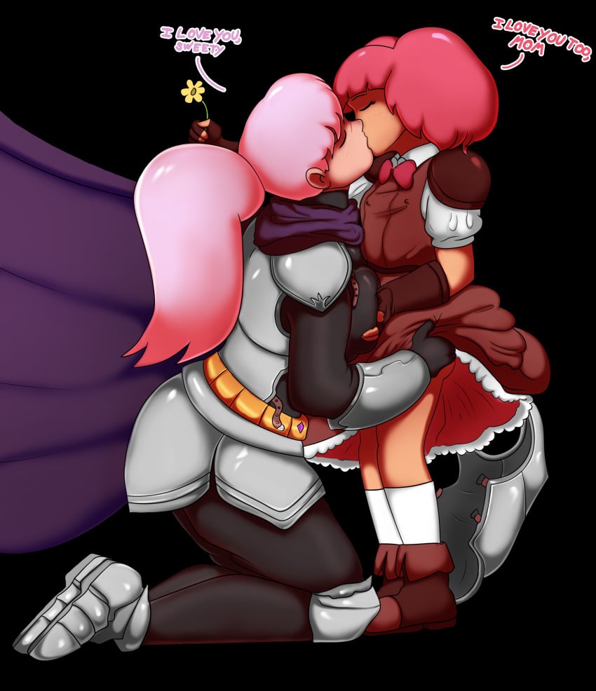 age_difference armor armored armored_dress crunchyroll english_text female/female flower grabbing_ass grabbing_breasts high_guardian_spice ikubatt incest kneeling knight lavender_(high_guardian_spice) long_hair milf mother_and_daughter no_panties oddrich red_hair rosemary_(high_guardian_spice) upskirt yuri