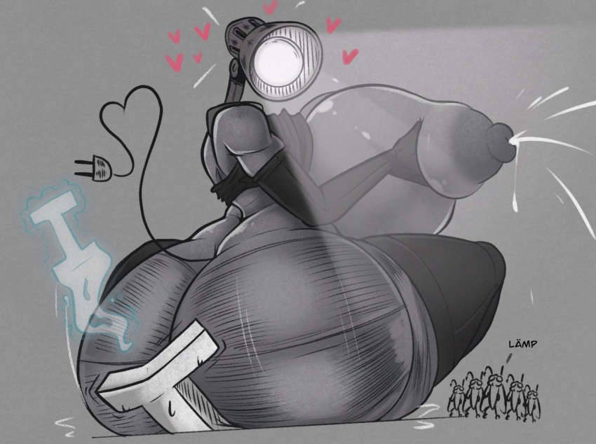 animate_inanimate animate_object ass big_ass big_breasts black_gloves black_leggings breasts cleavage death_by_snoo_snoo disney dominant_female femdom fiffer huge_ass huge_breasts hyper hyper_ass hyper_breasts hyper_butt i_(pixar) lactating lactation large_ass luxo_jr. milk nervous nipples pixar seductive side_view sideboob sweatdrop