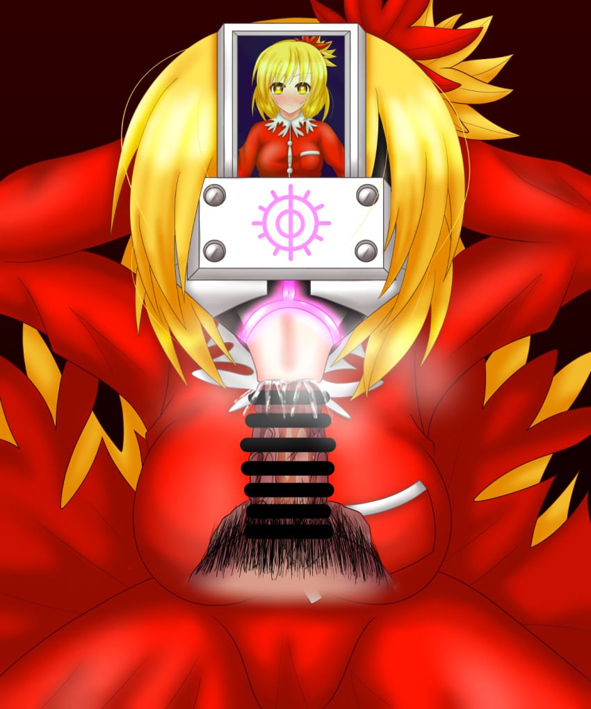 1boy 1boy1girl 1girls 1male :>= blowjob blowjob_face body_modification brainwashing breast_expansion censored fellatian fellatio female girugame1990 huge_breasts hypnosis identity_death lip_expansion mind_control shizuha_aki thick_lips touhou transformation visor