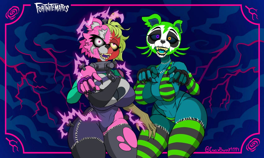 2girls bikini christomwow curdle_scream_leader fortnite multiple_girls spooky_team_leader