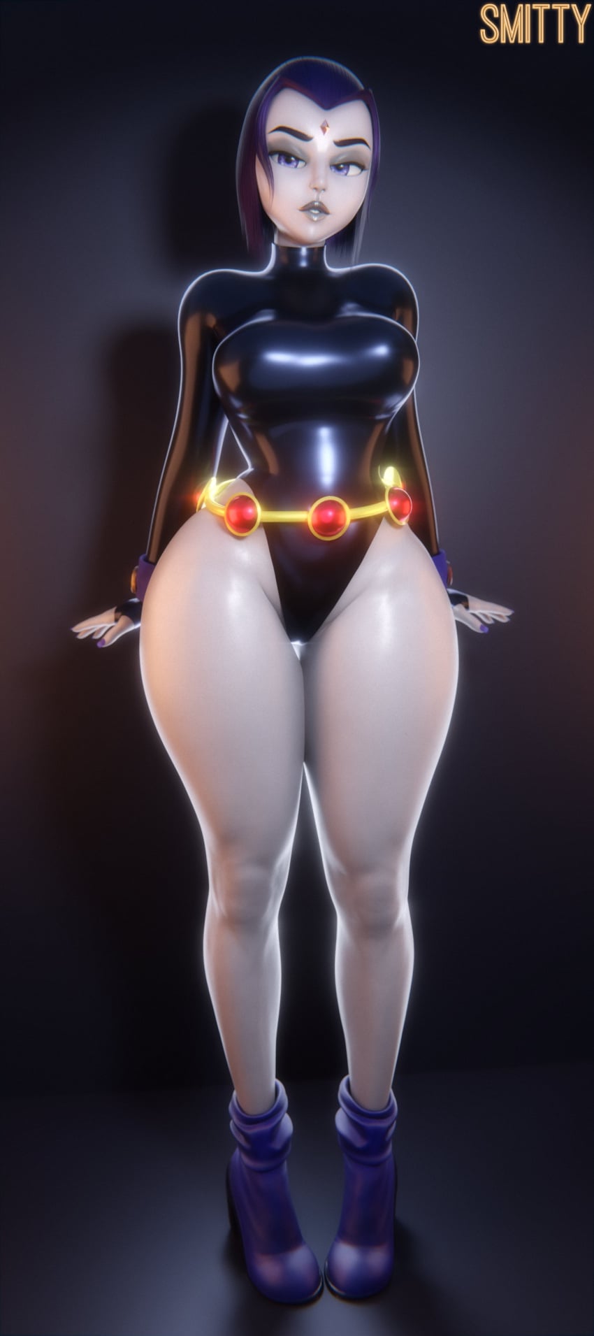 1girls 3d 3d_(artwork) big_breasts breasts cambion dc dc_comics female female_focus female_only gray_skinned_female grey_skin grey_skinned_female leotard looking looking_at_viewer purple_hair purple_hair_female rachel_roth raven_(dc) smitty34 solo solo_female solo_focus staring staring_at_viewer superheroine teen_titans