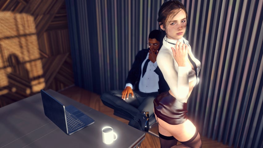 3d artist_request athletic athletic_female blue_eyes breasts brown_hair business_suit business_woman ellie_(the_last_of_us) ellie_williams female female_focus high_heels hourglass_figure legs office_lady skimpy skimpy_clothes slim slim_waist small_breasts stockings tagme the_last_of_us the_last_of_us_2 wide_hips