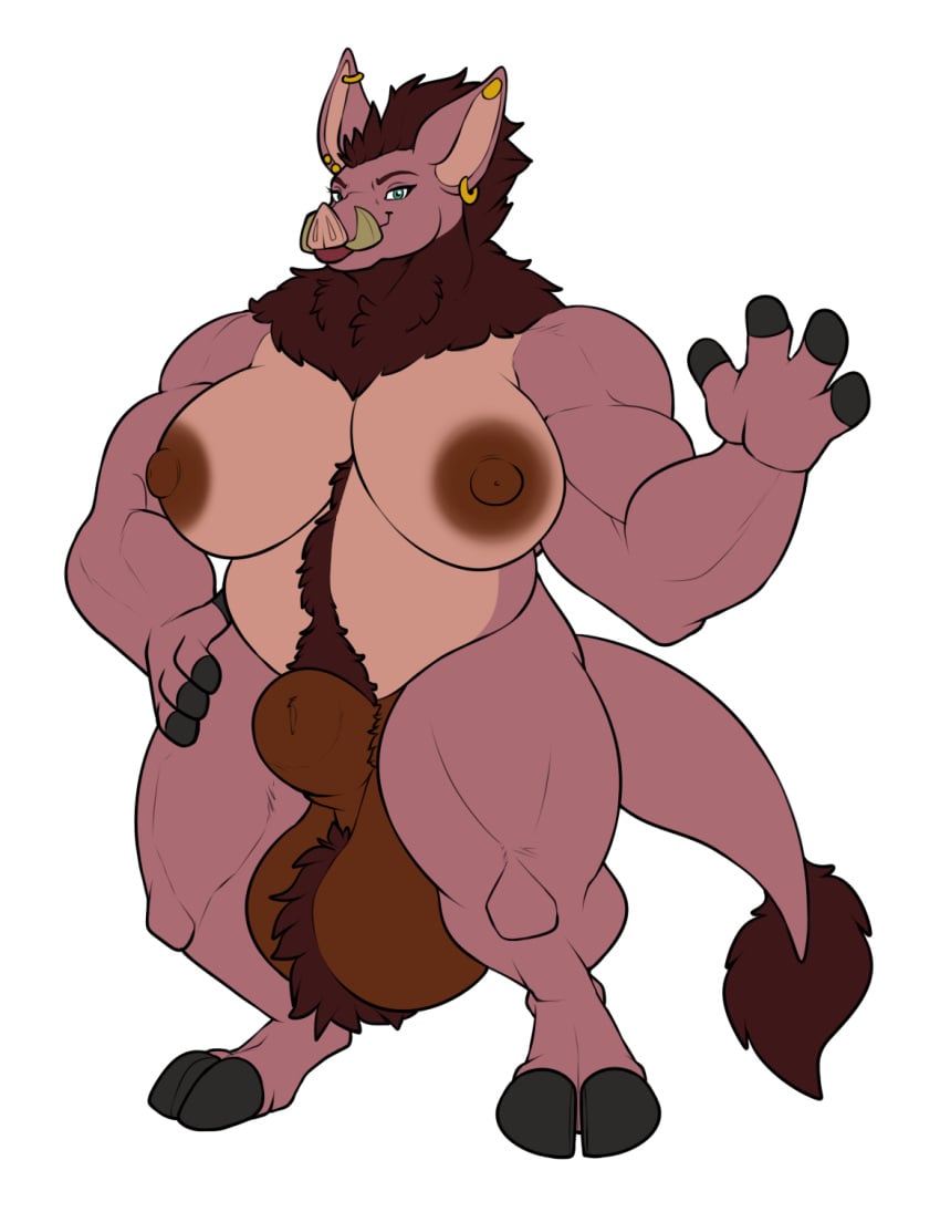 animal_genitalia anthro balls big_balls big_breasts breasts clothed clothing domestic_pig fluffy fully_clothed futanari genitals hi_res huge_balls huge_breasts hyper hyper_balls hyper_genitalia intersex mammal model_sheet musclegut muscular muscular_anthro muscular_futa muscular_intersex nude nude_futa piercing pig sheath solo suid suine sus_(pig) thick_thighs tusks wide_hips wild_boar yaudizz